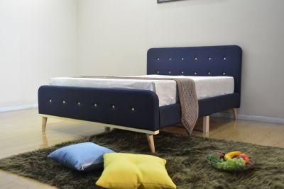 Huayang Fabric Headboard Furniture Bed for Home Wooden Furniture Beds Fabric Bed