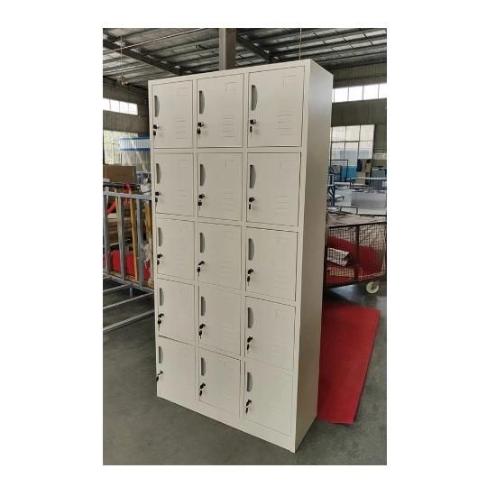 Fas-032 Gym School Storage Organizer Metal Staff Cabinet 15 Door Steel Locker