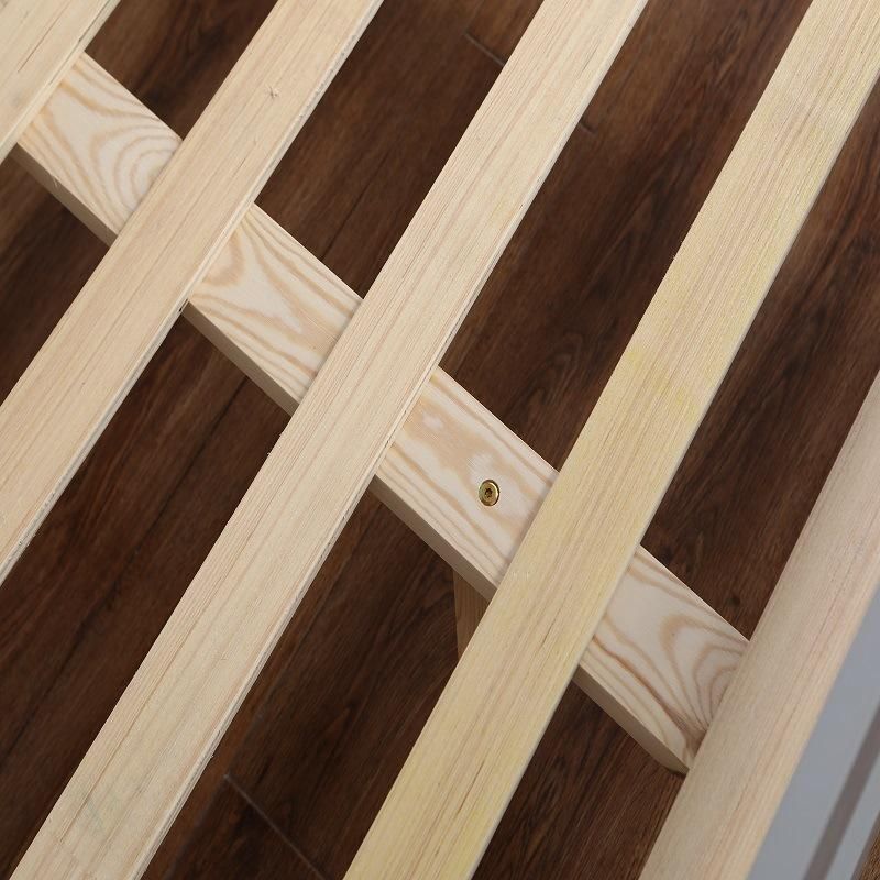 Nordic Simple Home Bedroom Furniture Double Solid Wooden Vertical Bed