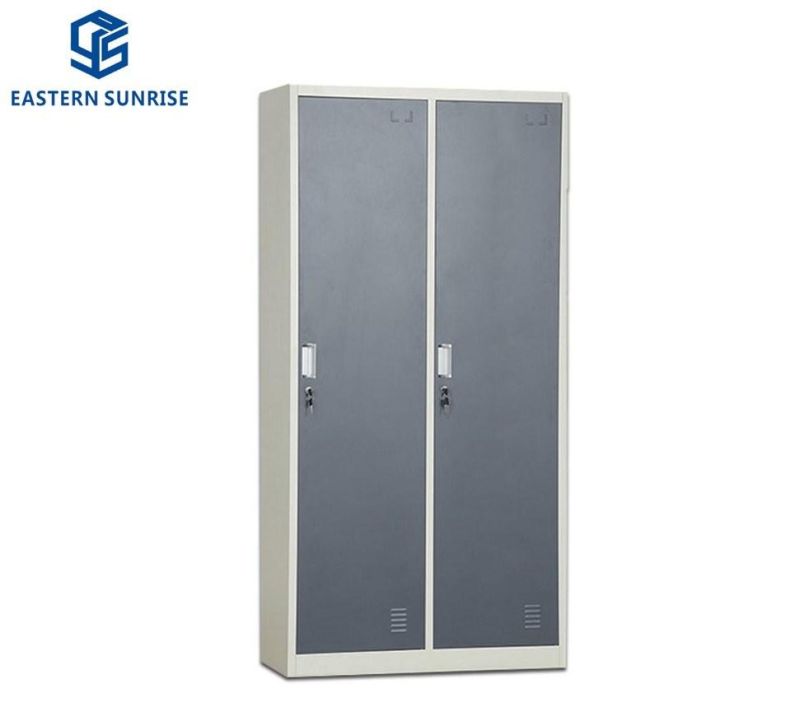 New Style Modern Simple Different Colour Steel Almirah Designs 2 Door Metal Wardrobe with Cheap Price