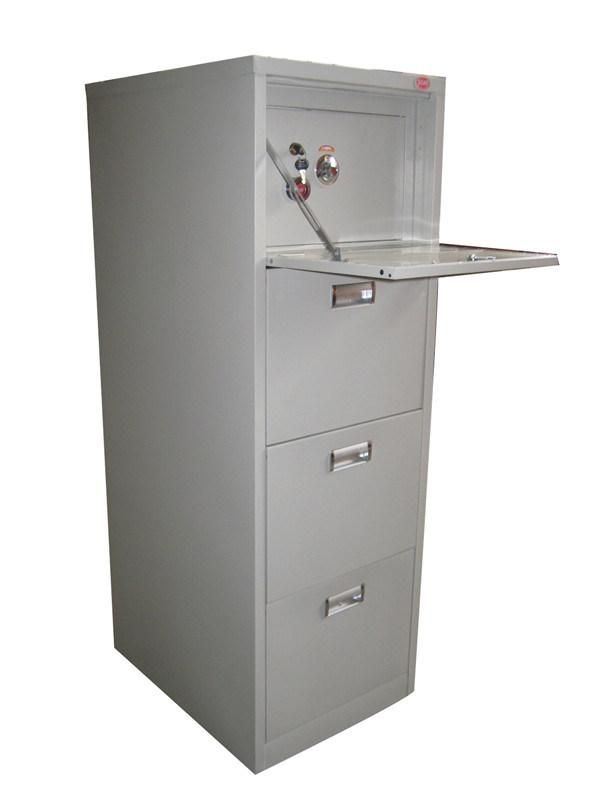 Vertical Filing Centralize on Casters Lock Wangtong Cabinet Patient Locker 4 Drawer File Cabinets Office Furniture Grey Color