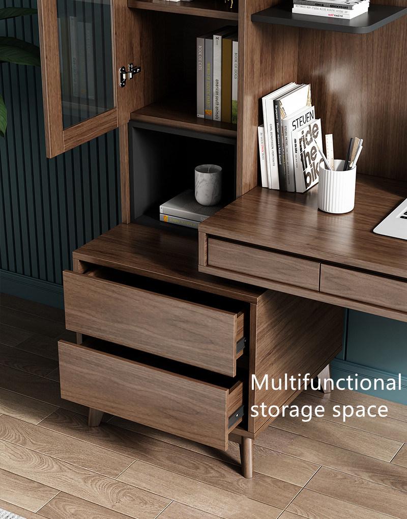 Creative Design White Color Home Furniture Wooden Integrated Bedroom Computer Desk Storage Table