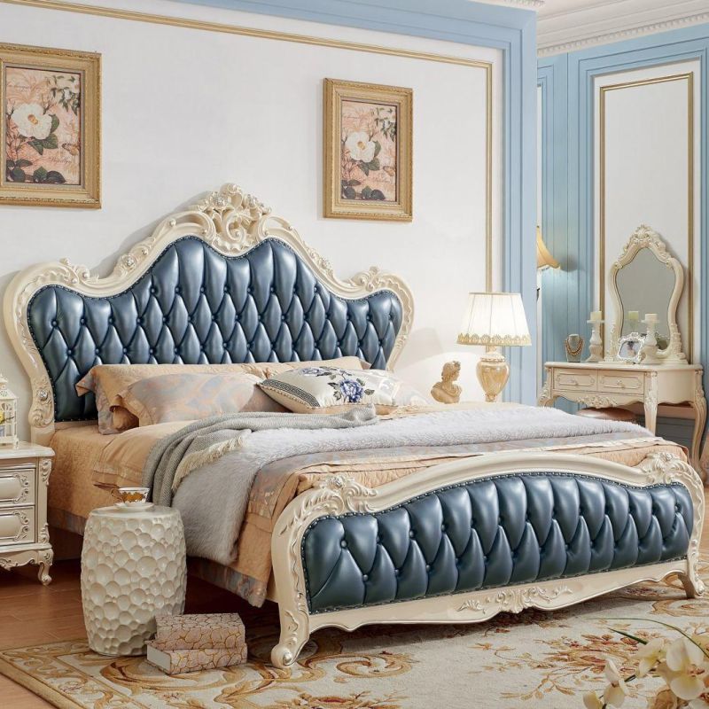 Antique Bedroom Bed Furniture with Dresser Table for Home Furniture