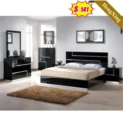 Black Color Good Price High Quality Executive Style King Queen Bed Bedroom Set