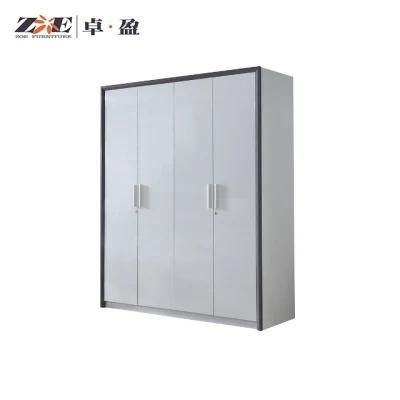 Modern Wooden Design Four Doors Wardrobe with Locks