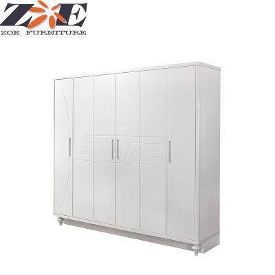Modern High Gloss PU Painting Bedroom Six Door Wardrobe