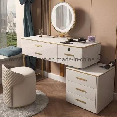 (MN-DR21) Home/Hotel Bedroom White Dressing Table Furniture Dresser with Mirror/Chair