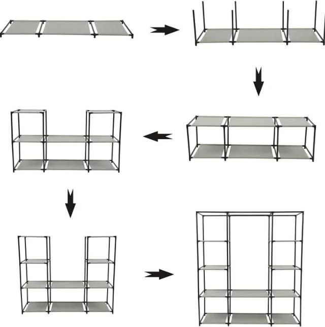 Metal Steel Clothes Bedroom Storage Cabinet Locker Furniture Wardrobe