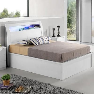 Nova Bedroom Furniture Manual Hydraulic High Gloss Double Bed with Storage