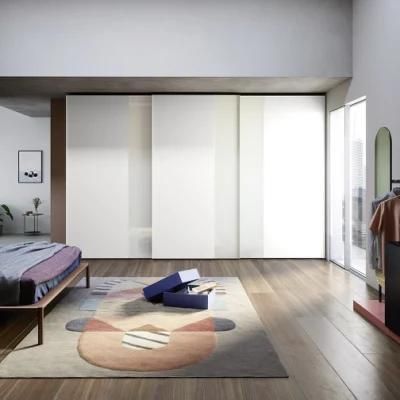 Modern Bedroom Furniture White Laminated Sliding Door Wardrobe