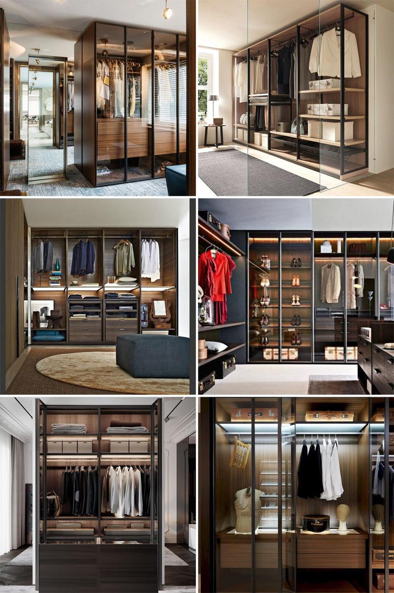 Steel Aluminum Profile Sliding Door Frame Bedroom Metal Wardrobe Closet Designs