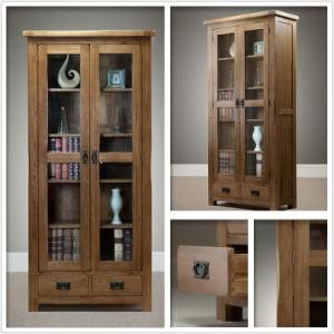 Tall Solid Wood Bookcase with Drawers, Bedroom Set Furniture