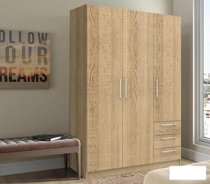 Wholesale 3 Door Bedroom MDF Wooden Clothes Wardrobe (HF-WF05142)