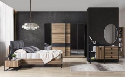 Nova Modern Simple Wood Veneer Bedroom Furniture Sets Melamine Finish Bedroom