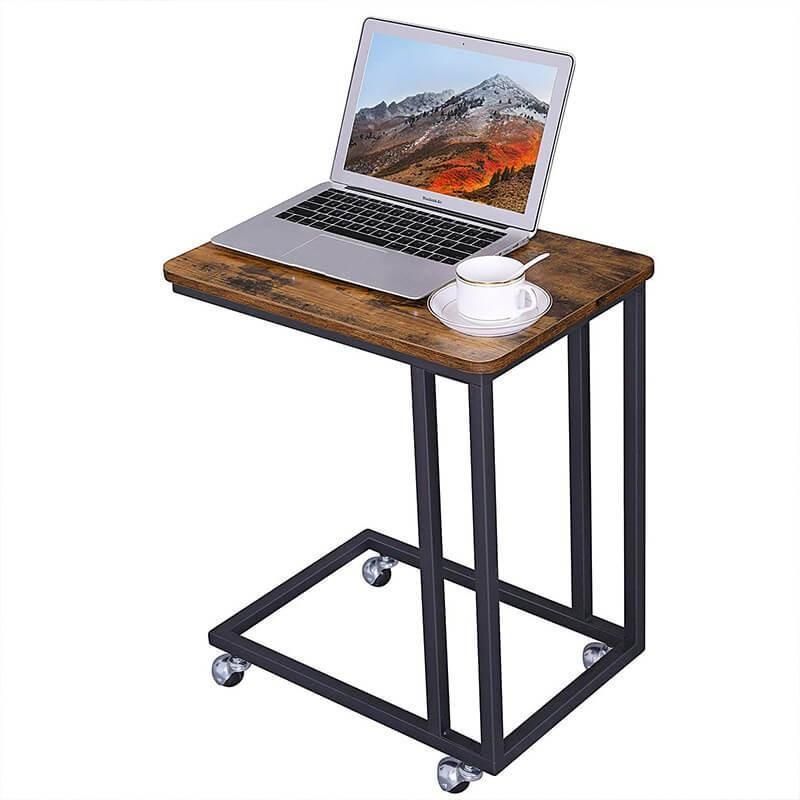 Furniture Side Coffee C Shaped Table for Sofa Bedside Table on Wheels