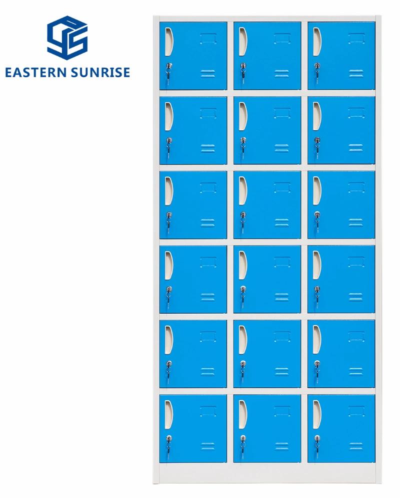 Supermarket/School/Gym/Cinema Use 18 Doors Steel Cabinet