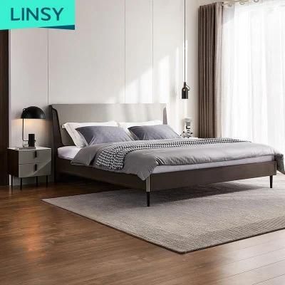 Linsy Wood King Bed Frame Bed Models with Storage Jq1a