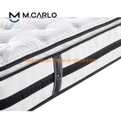 Hotel-Furniture-Bed-Mattress Twin-Double-Single-Queen-Calking Size Knitted Fabric-Natural Latex Spring Mattress