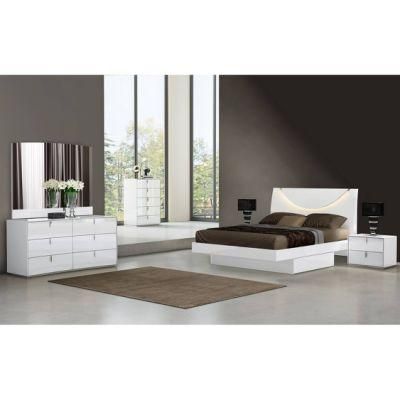 Nova Contemporary White Bedroom Furniture Sets 6 Drawer Dresser with Mirror