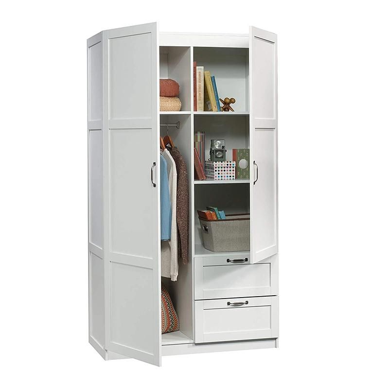 Large Storage Cabinet Wardrobe Soft White Finish