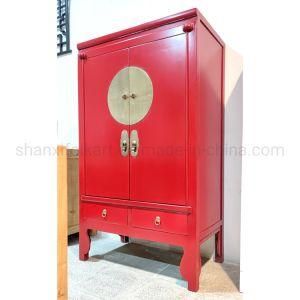 Chinese Antique Reproduction Furniture Red Lacquer Wedding Warbrobe