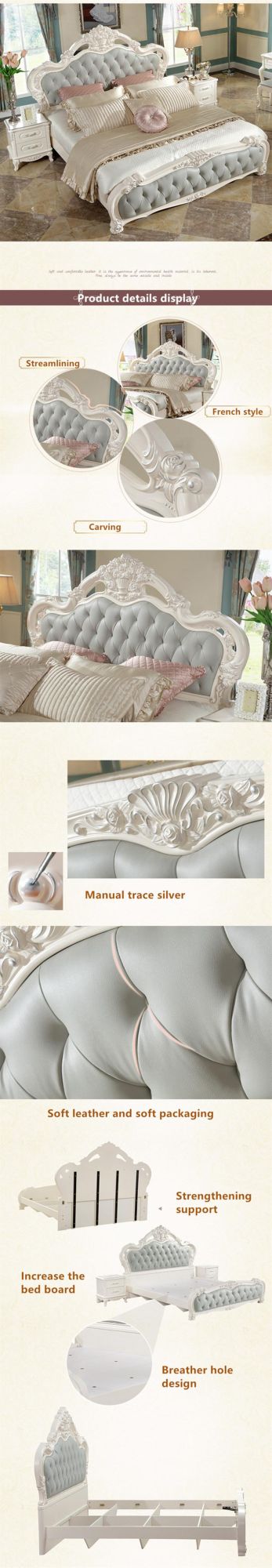 French Carved Board Type Large Soft #Bed 0181-2