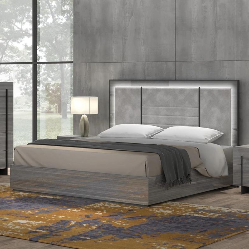 Nova Glossy Wood Grain Queen Bed Suite for 150*200 Cm Mattress Size