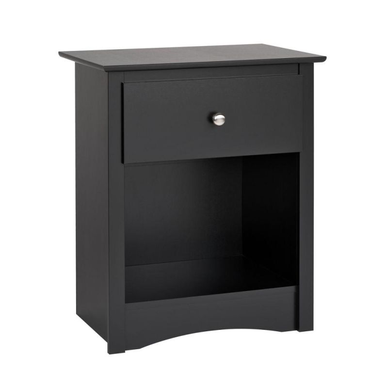 Nova Black Finish Bedroom Room Bed Side Cabinet