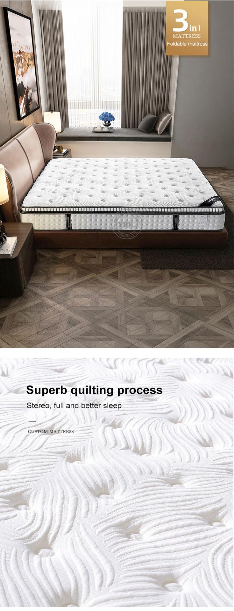 Wholesale Spring Hotel Double Bed Mattress for Bedroom Set