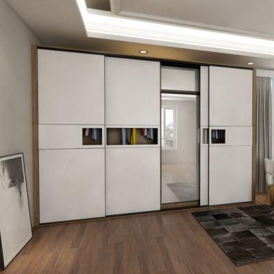 Luxary Project Wood Material Mdfpolupar Fashion Stylesh Trend Sliding Door Wardrobe