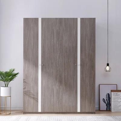 Quanu 106305 Modern Designs MDF Wooden Wardrobe Bedroom 4 Doors Closet