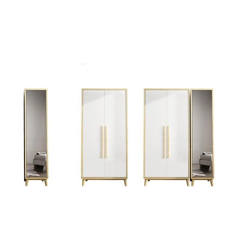 Nordic Minimalist Modern Wardrobe Panel Dressing Mirror Assembly Bedroom Wardrobe