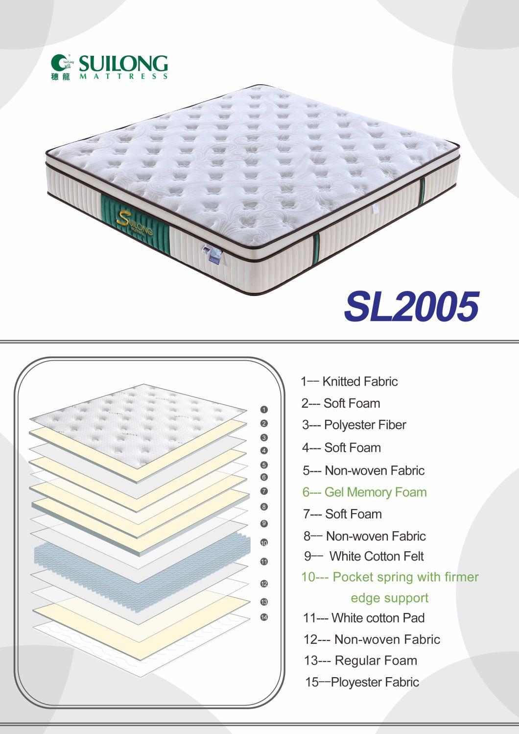 Best Fashion Design Cool Gel Memory Foam Mattress for King Beds (SL2005)
