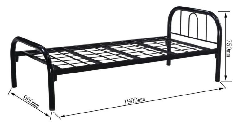 2021 Cheap Customized School Furniture Steel Frame Metal Single Bed