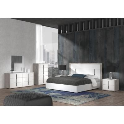 Nova European Style Bedroom Furniture White Melamine Dresser with Metal Handle