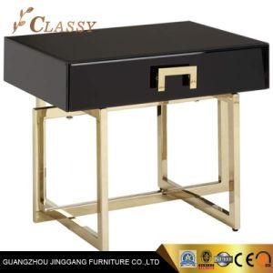 Shiny Gold Good Quality Nightstand Modern Bedroom Wooden Cabinet