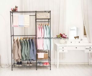 Portable Sturdy and Durable DIY Metal Cloth Storage Rack Rust-Proof Easy to Clean Hotel Room Wardrobe