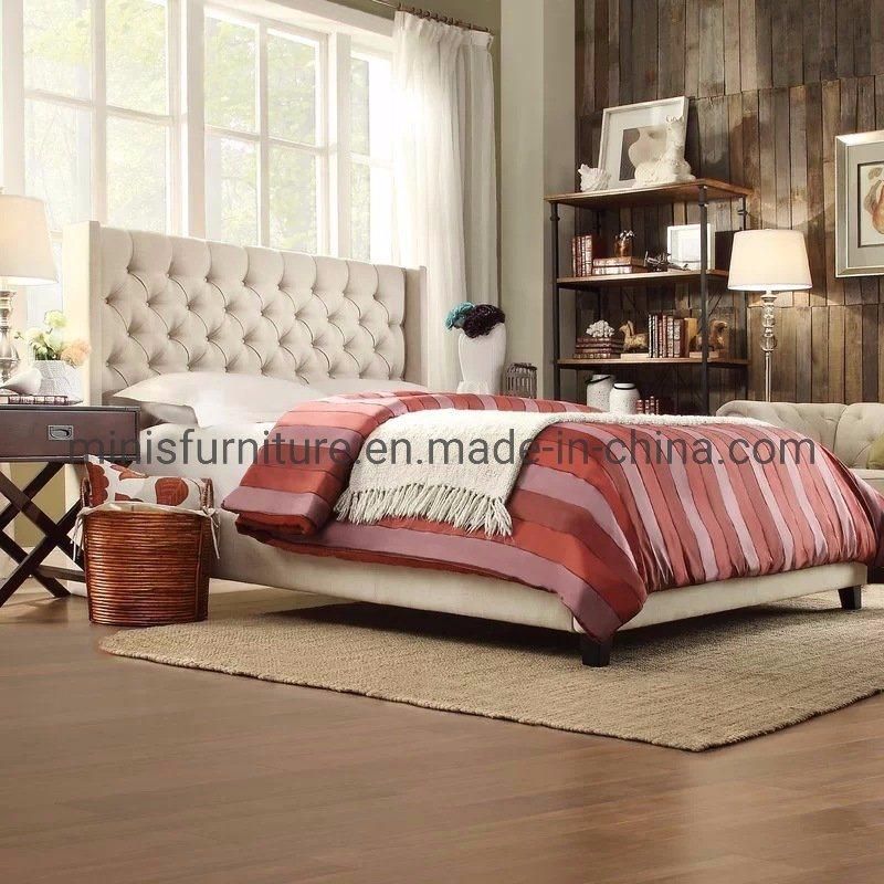 (MN-HB115) Simple Style Hotel/House Beige Bedroom Bed