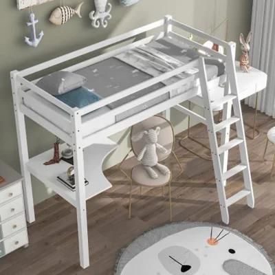 Ladders Bed Kids Home Furniture High School and College Wood Dormitory Bed with Study Desk