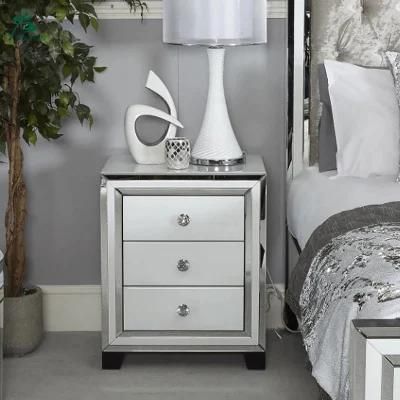 Best Sell Modern UK Style Bedroom Furniture Mirrored Night Stand