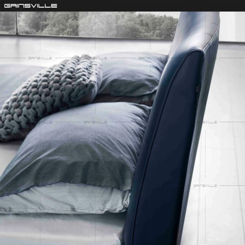 Light Luxury Design Furniture Modern Bedroom King Size Leather Bed Gc1817
