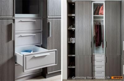 Oppein Modern Clothes Cabinet with Mirror Design Malaysiablack Multi Storey Closet Wardrobe