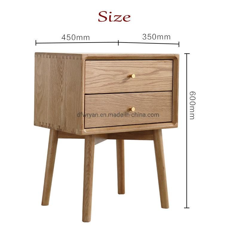 White Oak Storage Drawer Bedside Cabinet Nightstand Cabinet