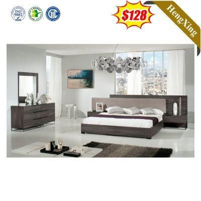Simple Modern Wood Frame Melamine Double King Size Bed Home Hotel Furniture Bedroom Set
