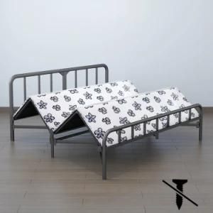Factory OEM Single Folding Metal Bed Frame Single