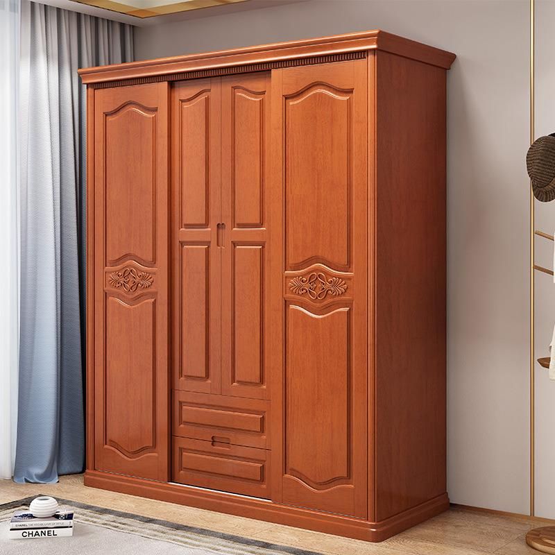 Wholesales Other Furniture Chinese Style Wardrobe Four Doors Wooden Sliding Door