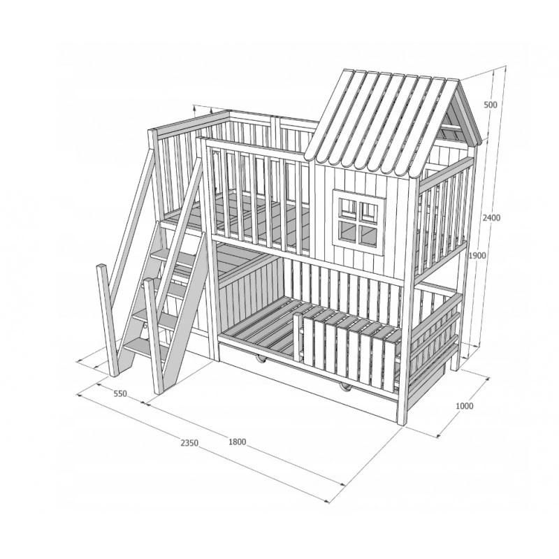 No. 13411 Tree House Bunk Bed Cottage