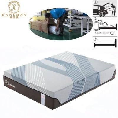 10 Inch Hybrid Queen Memory Foam Mattress Vacuum Roll in Color Box