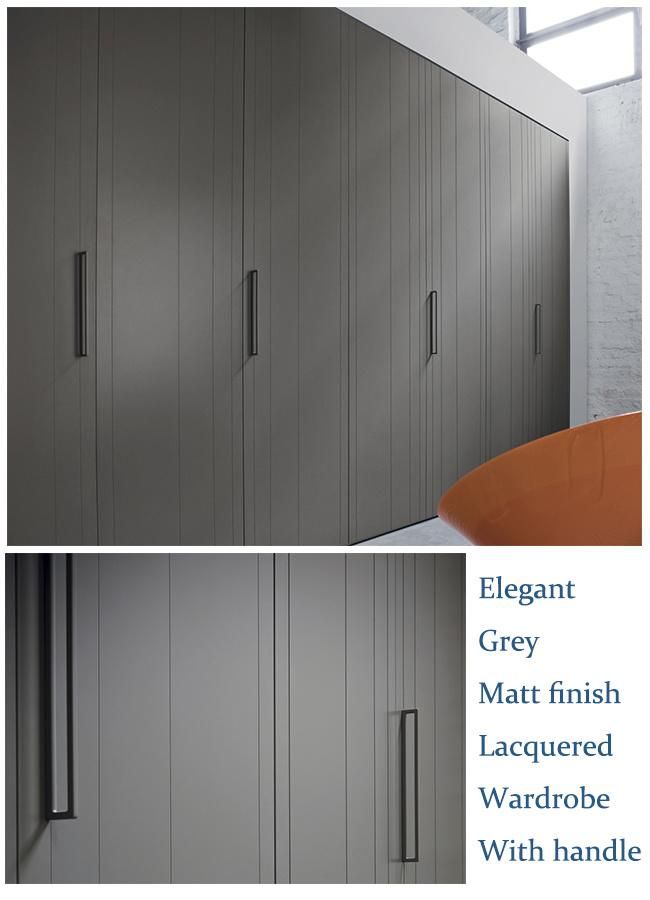 Modern Grey Wardrobe Customized Closet Melamine Bedroom Furniture