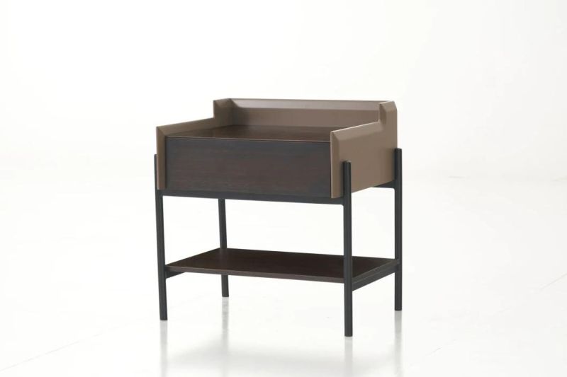 FL37 Night Stand/Eucalyptus Veneer / Steel Base Coating /Italian Modern Furniture in Home and Hotel